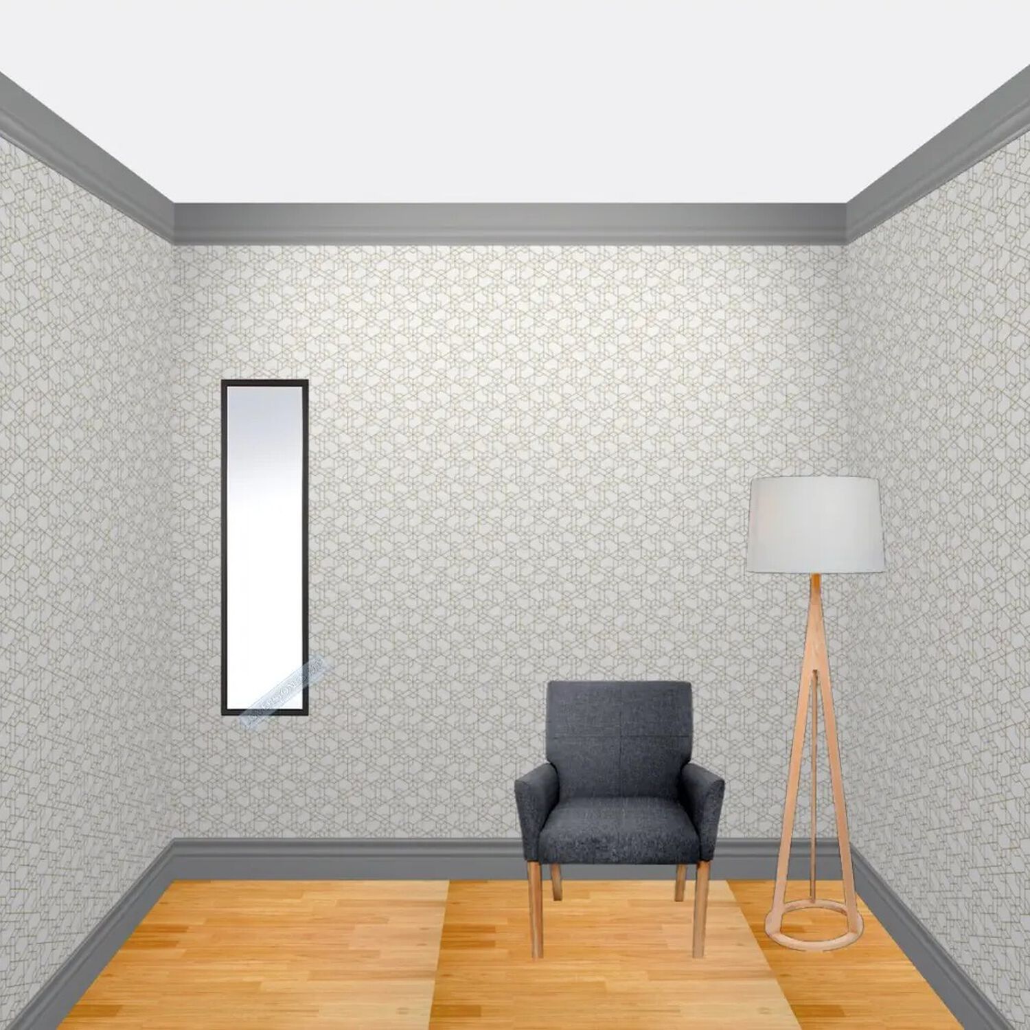 Espejo De Pared Colgante Decorativo Para Living/habitacion Color Del Marco Negro image number 4.0