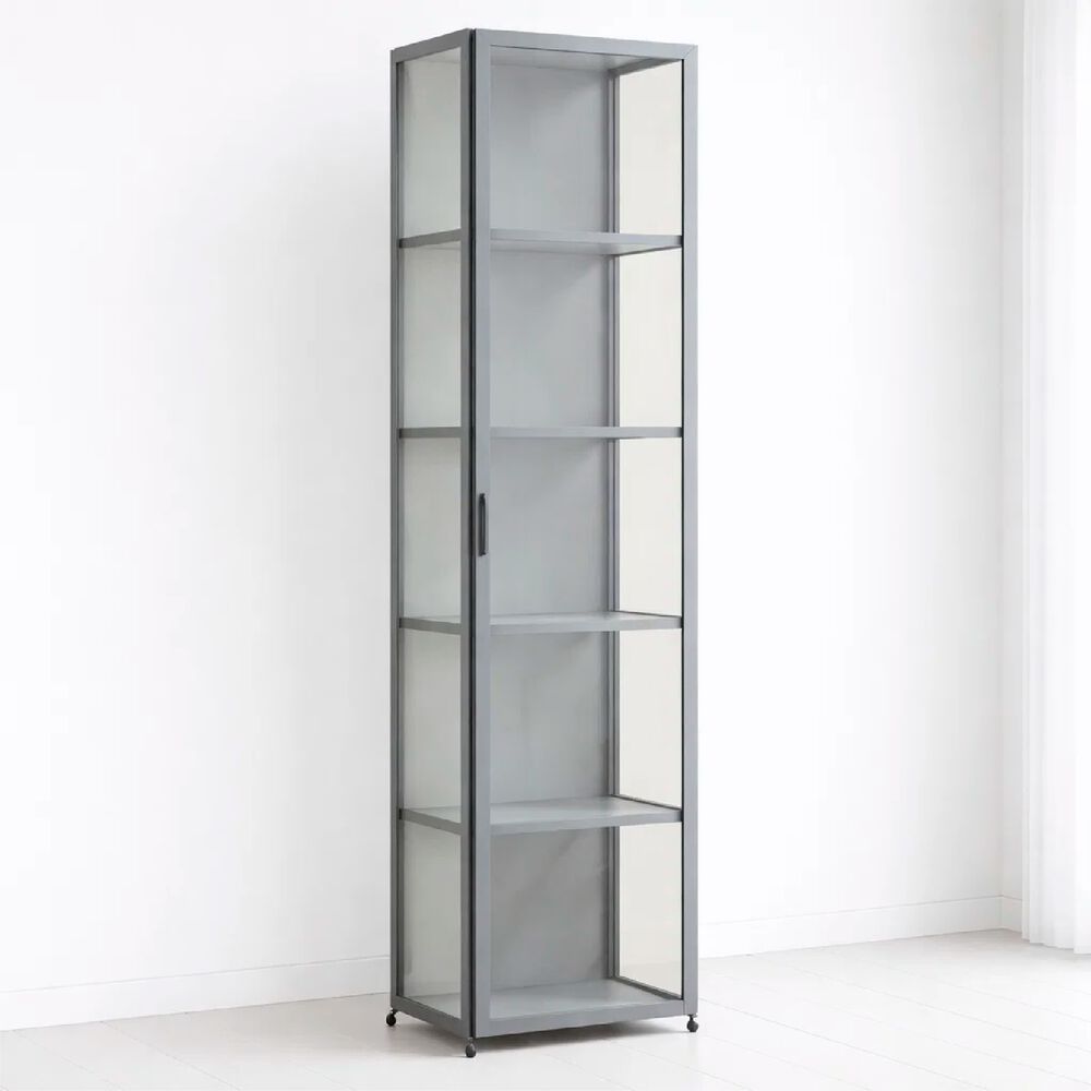 Vitrina Bambooline Estrecha Con Puertas Acr&iacute;licas 5 Niveles 42x33x161 image number 0.0