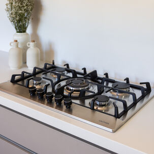 Encimera 5 Platos A Gas Inox Deluxe