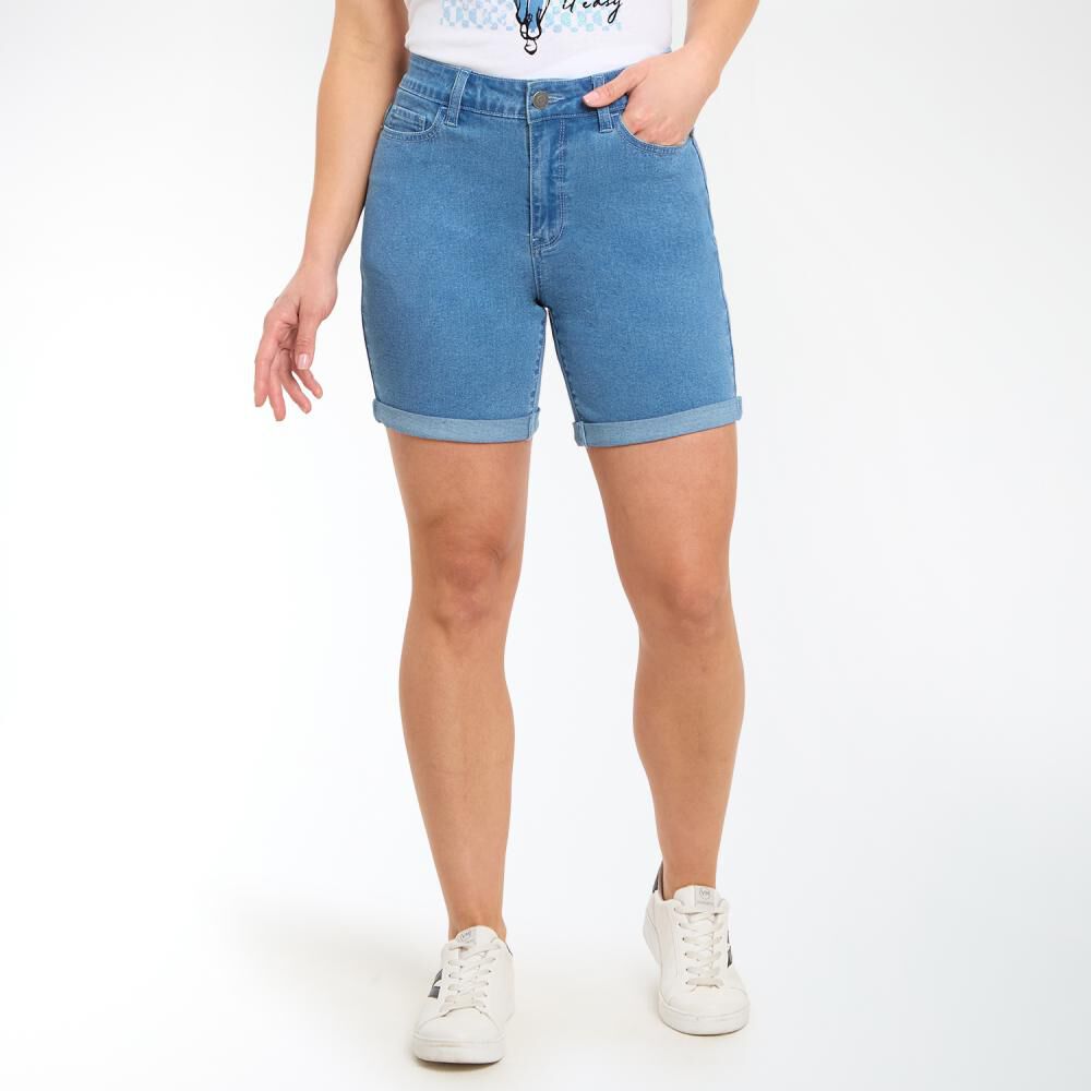 Bermuda B&aacute;sico Tiro Medio Regular Mujer Geeps image number 0.0