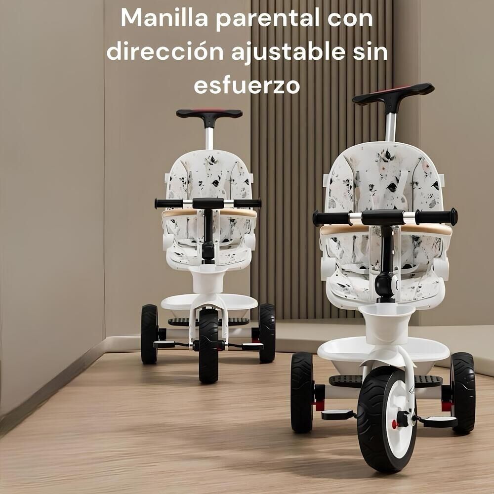 Triciclo Lubabycas 360&deg; Multiposiciones Con Mesita Blanco image number 4.0