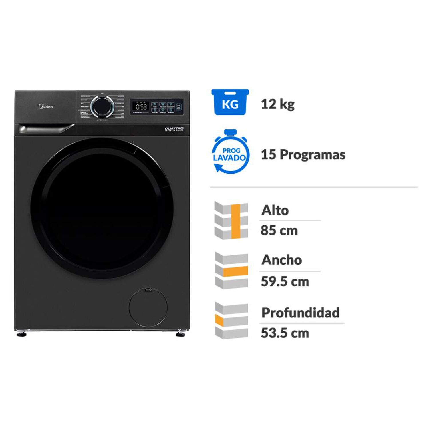 Lavadora Midea Mf110w120b/t / 12 Kilos image number 1.0