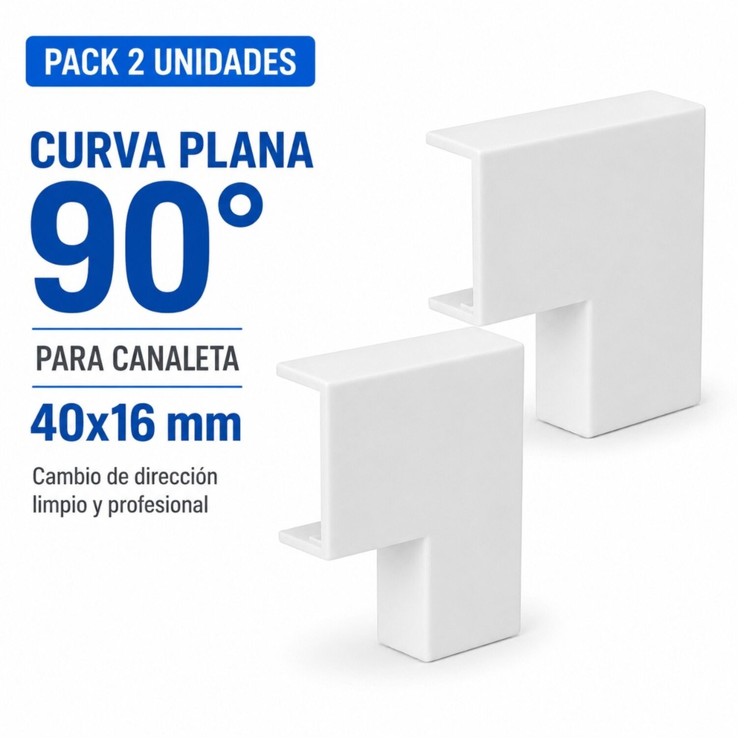 Pack 2un Curva Plana 90&deg; 40x16mm Canaleta image number 1.0