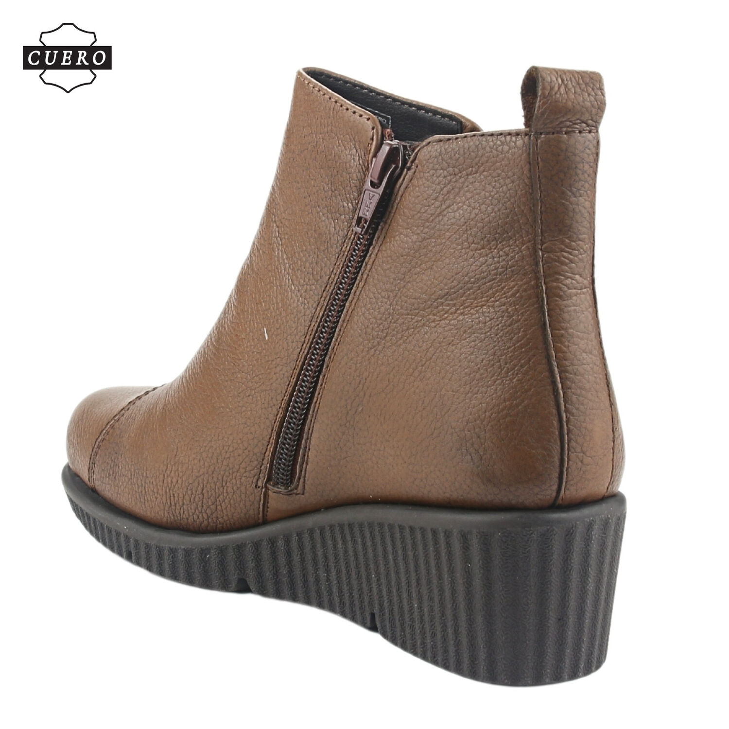 Botin De Cuero Chalada Mujer Mosqueta-1 Caf&eacute; Casual image number 4.0