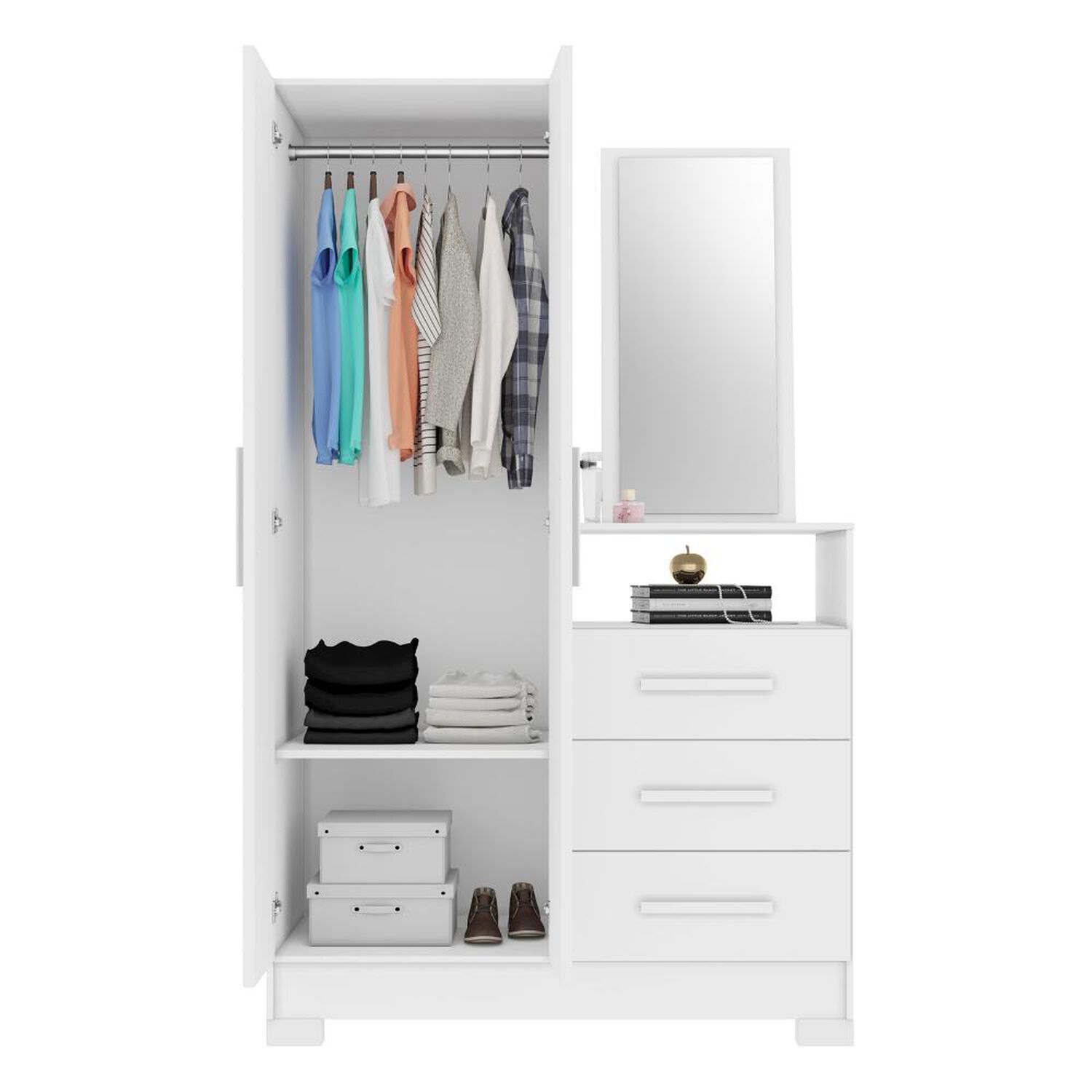 Cl&oacute;set Home Mobili Closet Vania / 2 Puertas / 3 Cajones image number 3.0