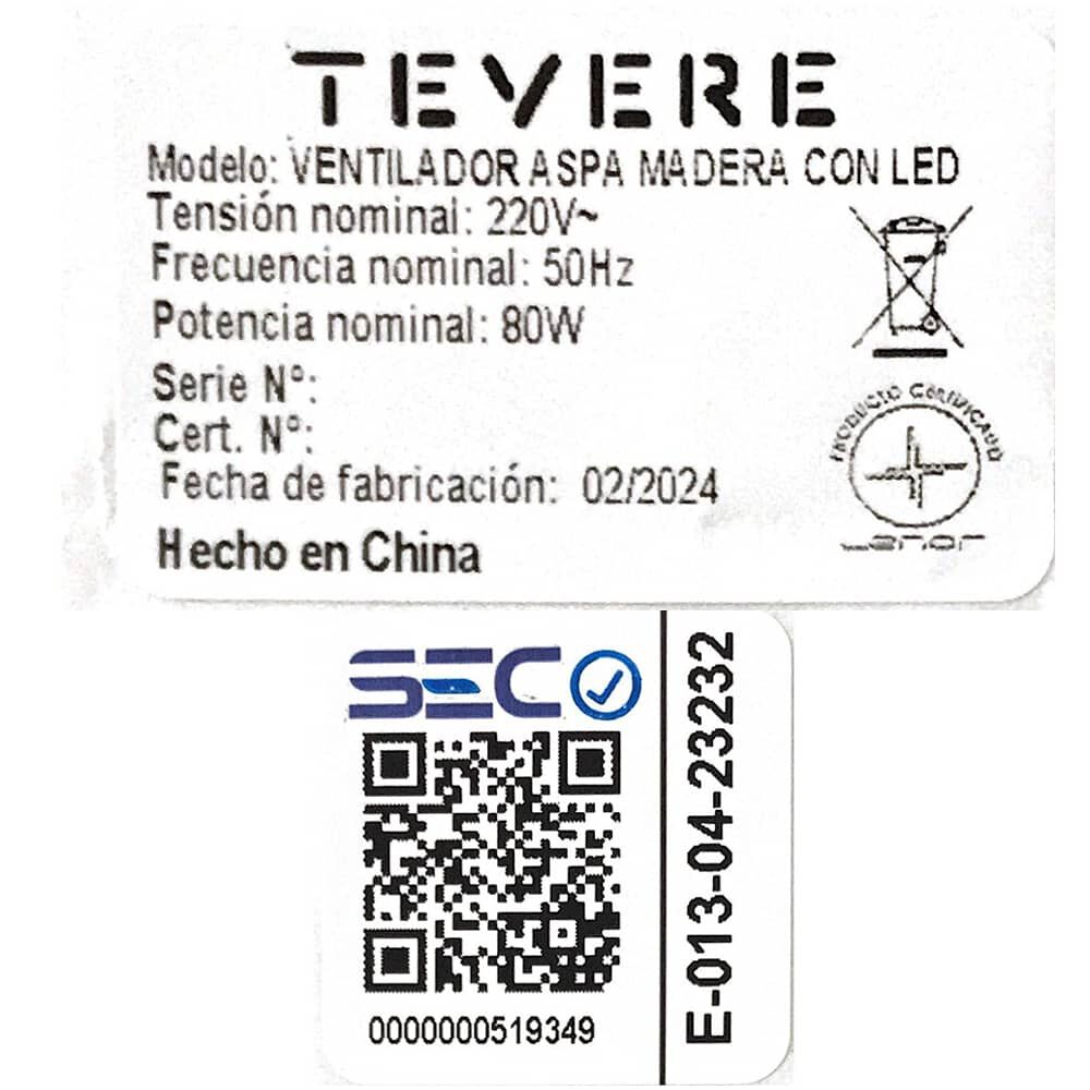 Ventilador De Techo 3 Aspas Madera Y Luz Led image number 3.0