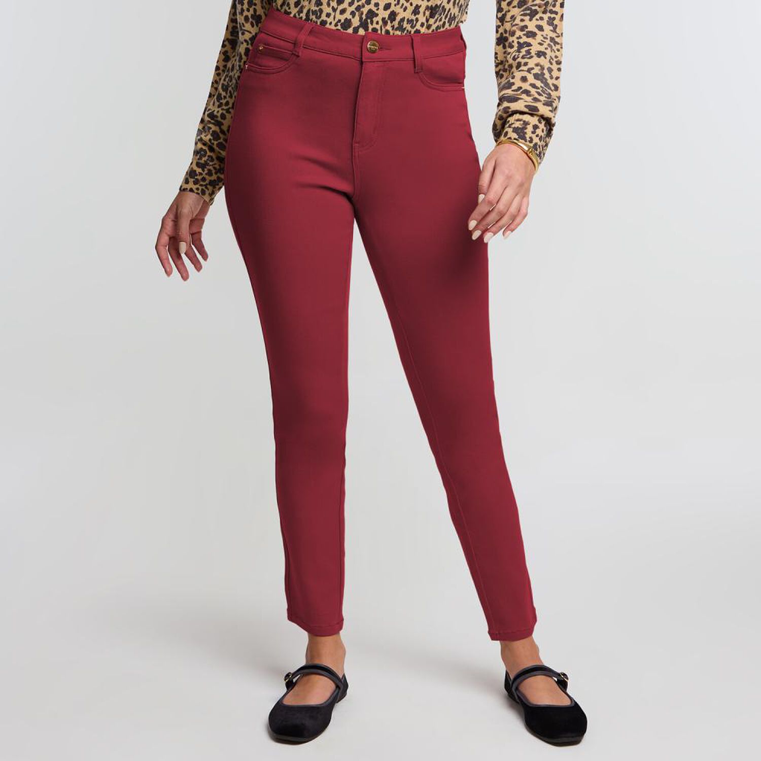 Pantal&oacute;n B&aacute;sico Tiro Medio Straight Mujer Kimera image number 0.0