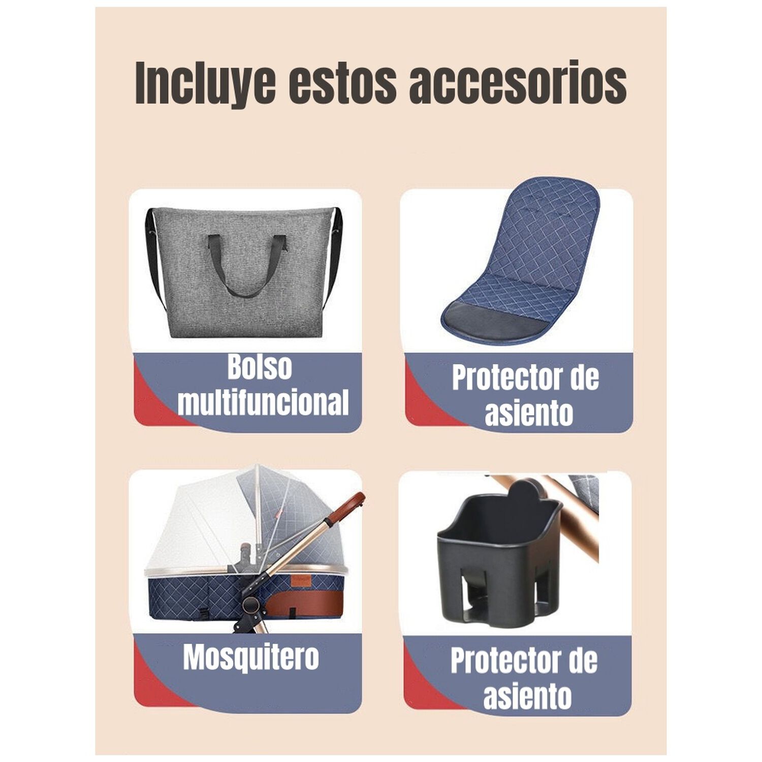 Coche Travel System Con Accesorios Musso Cafe Lubabycas image number 2.0
