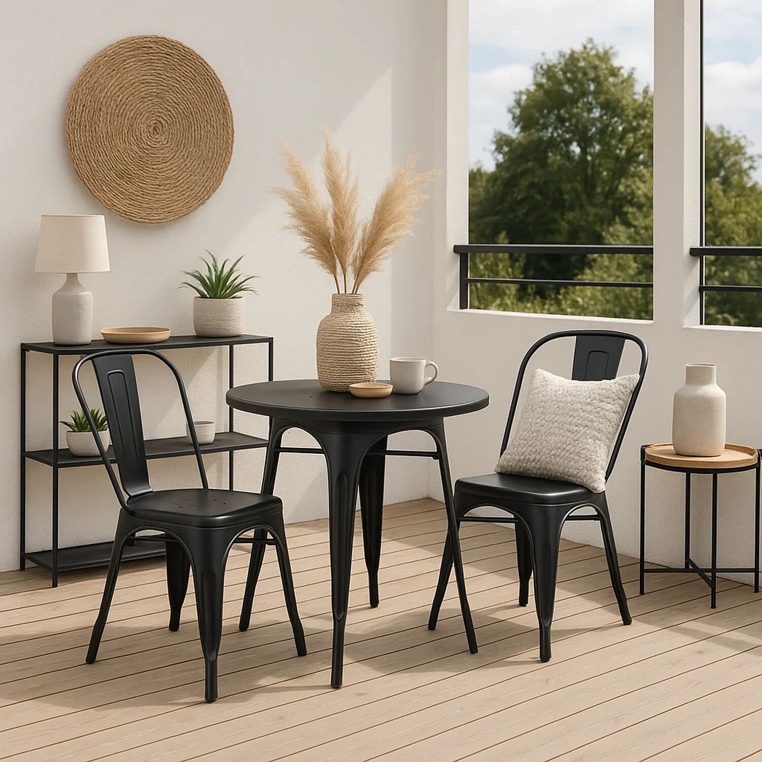 Silla Tolix De Comedor O Terraza Exterior - Negra image number 2.0