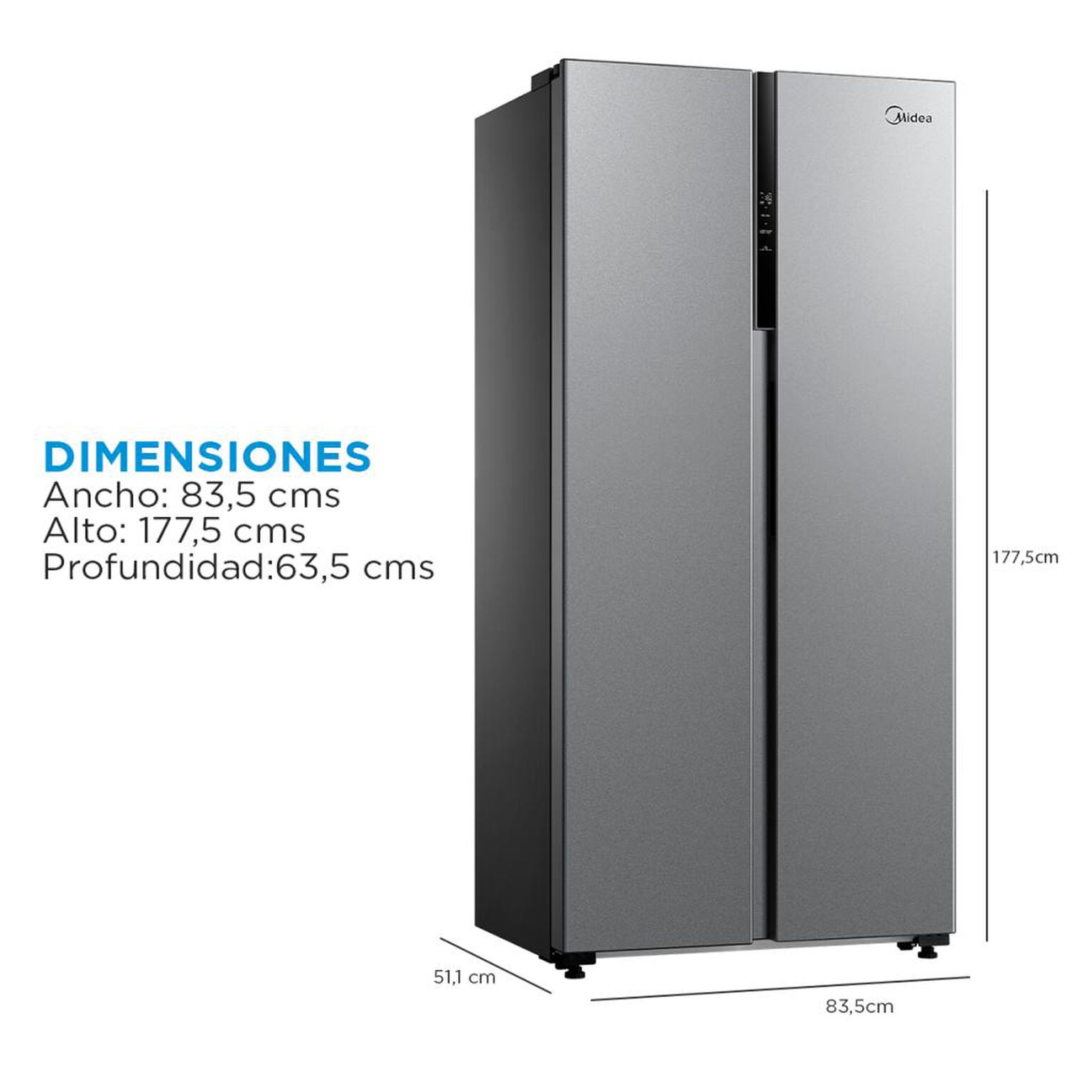 Refrigerador Side By Side Midea MDRS619FGE50 / No Frost / 460 Litros / D image number 2.0