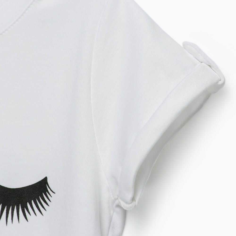 Polera Blanca Pestañas Algodón Peruano image number 2.0