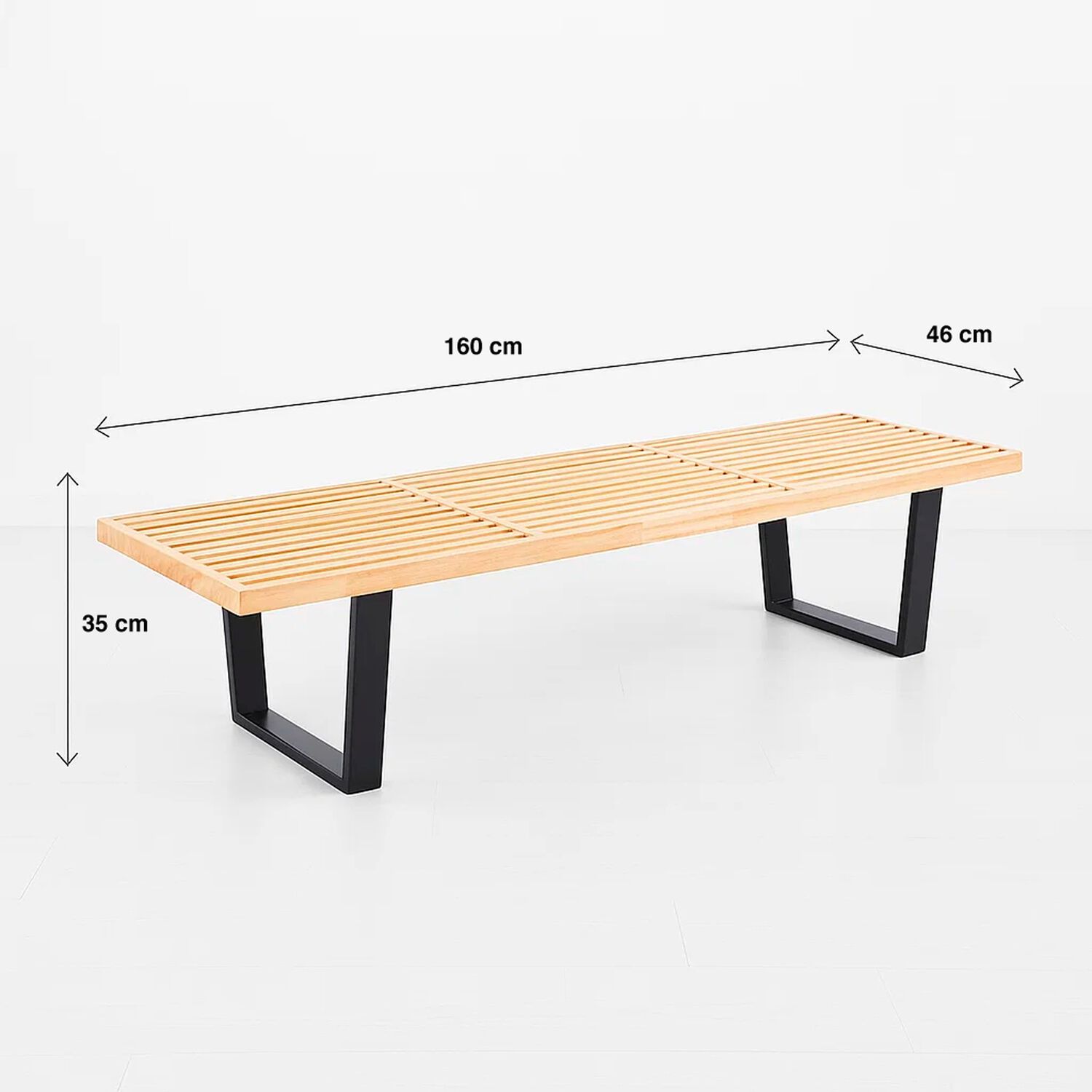 Banqueta De Madera Y Metal George Nelson 160cm image number 3.0