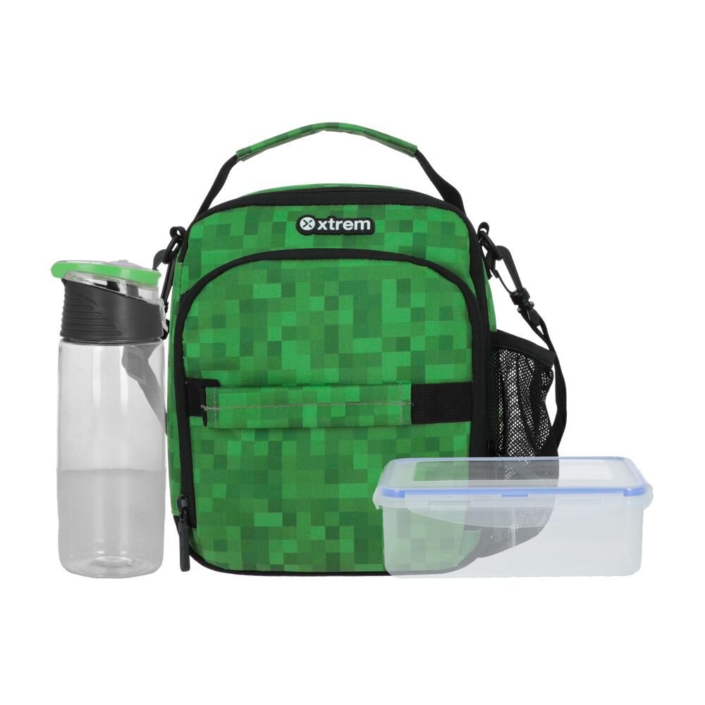 Lonchera T&eacute;rmica Xtrem Lunch-pack 6xt Pixels Verde image number 0.0