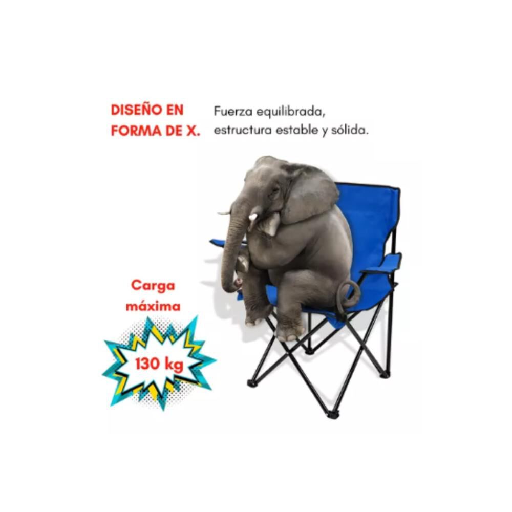 Silla Plegable De Playa Camping Pesca Picnic Con Porta Vaso image number 16.0