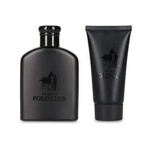 Estuche Varon Black The King's Polo Club / 100 Ml + 80 Ml / Eau De Toilette + Colonia + Body Lotion