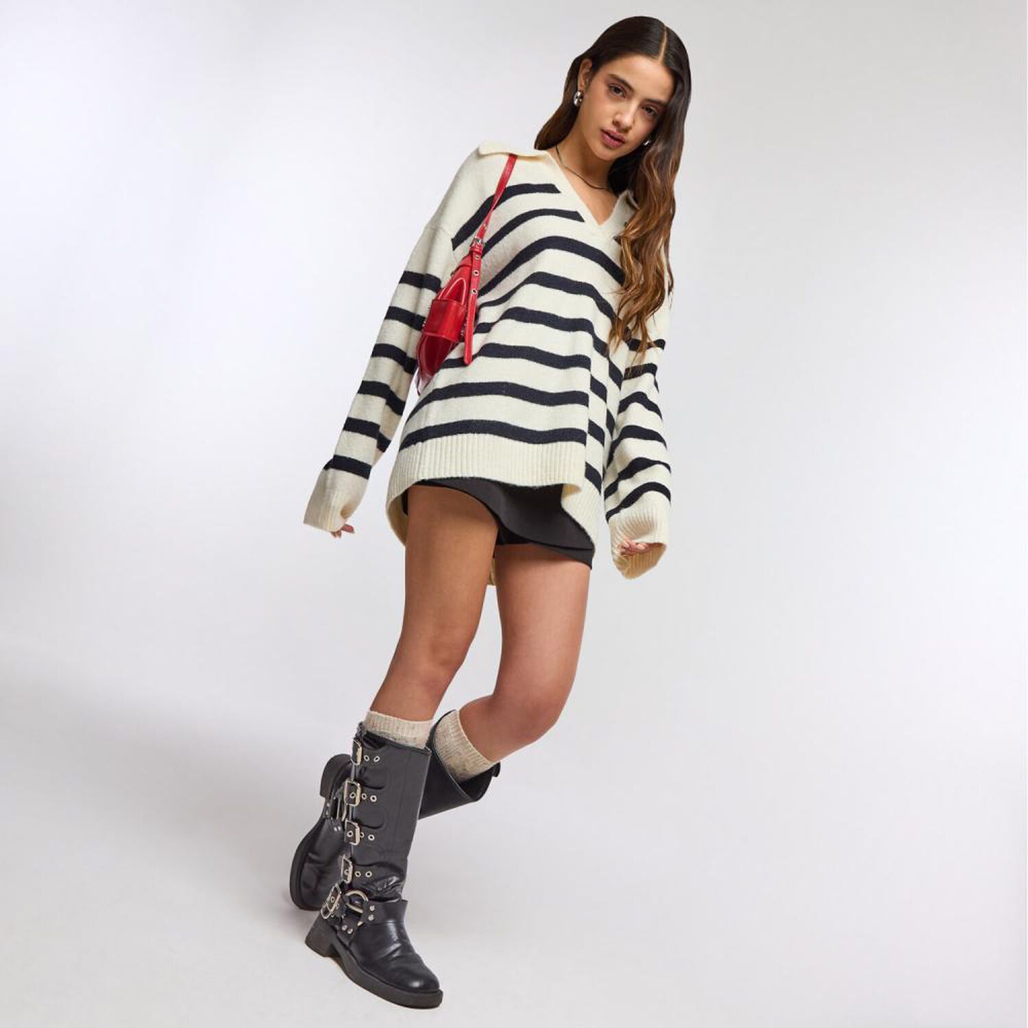 Sweater Rayas Manga Larga Cuello Camisero Mujer Freedom image number 1.0