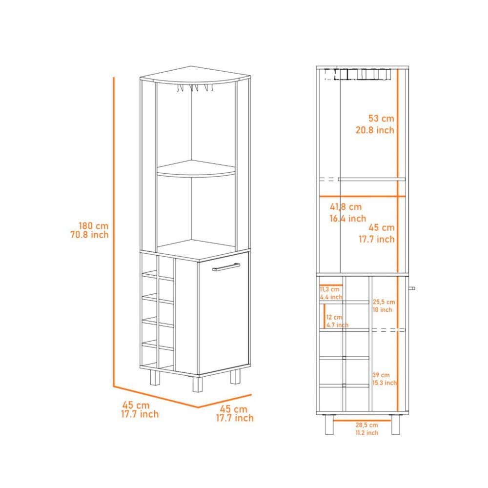 Bar Esquinero 8 Botelleros 1 Puerta Fm-007n - Negro image number 7.0