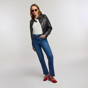 Jeans Focalizado Tiro Medio Straight Mujer Kimera