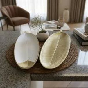 Set De 2 Bandejas Dise&ntilde;o Hojas