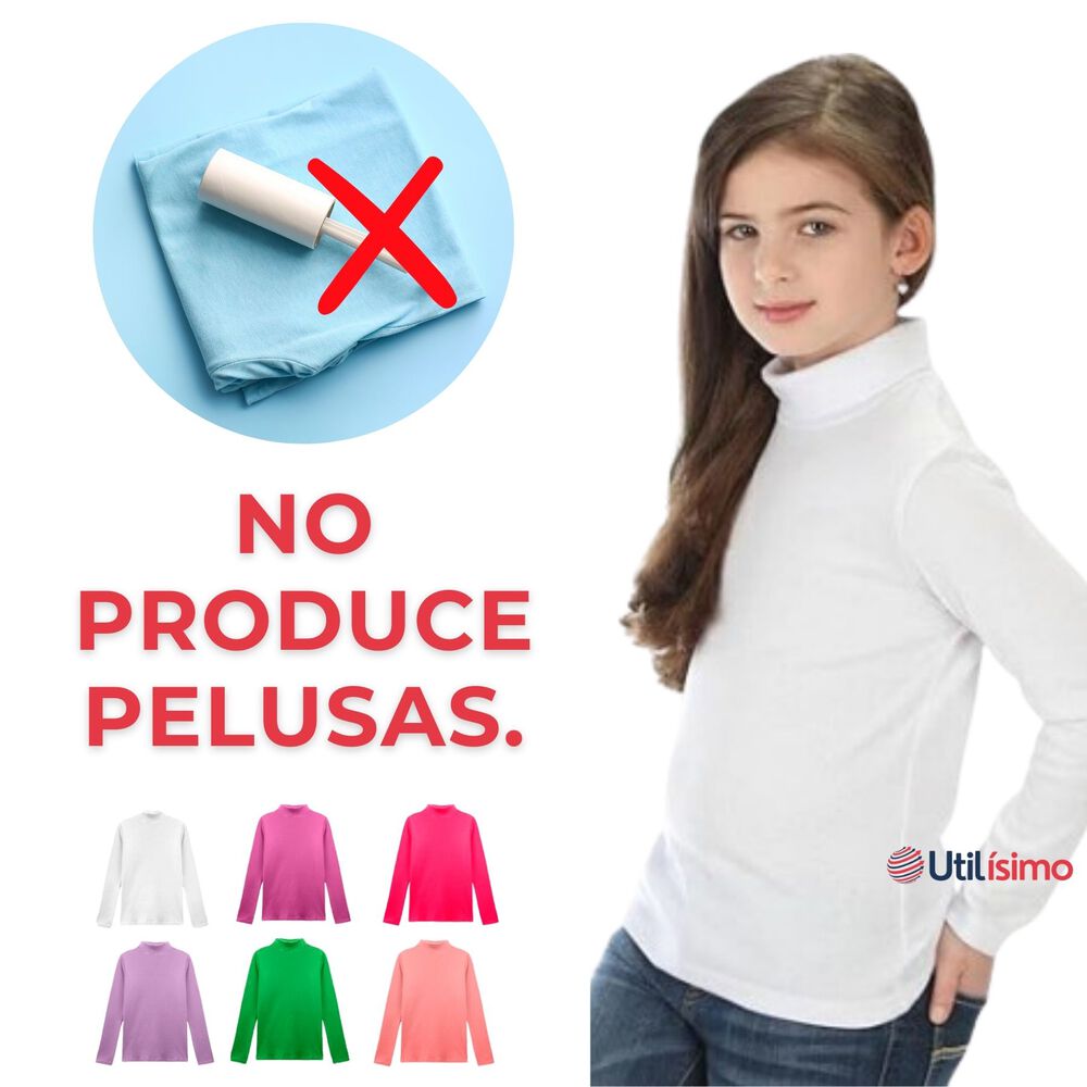 Camiseta Polera Polar Cuello Alto Ni&ntilde;a Primera Capa image number 6.0