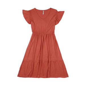 Vestido Manga Corta Con Vuelos Cuello Redondo Mujer Freedom