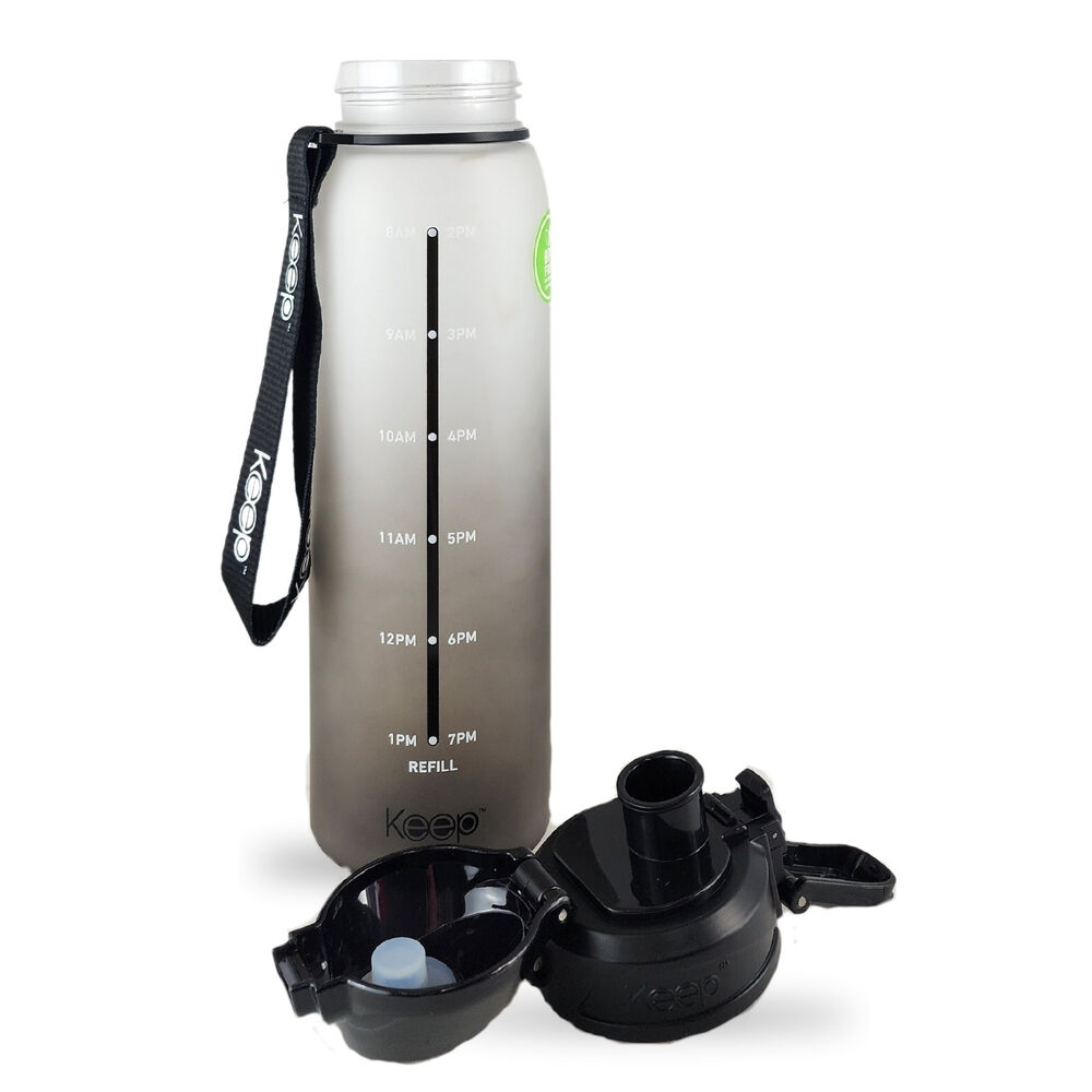 Botella Keep Agua 1 Litro Deportes Outdoor Marcador Ml Negro image number 5.0