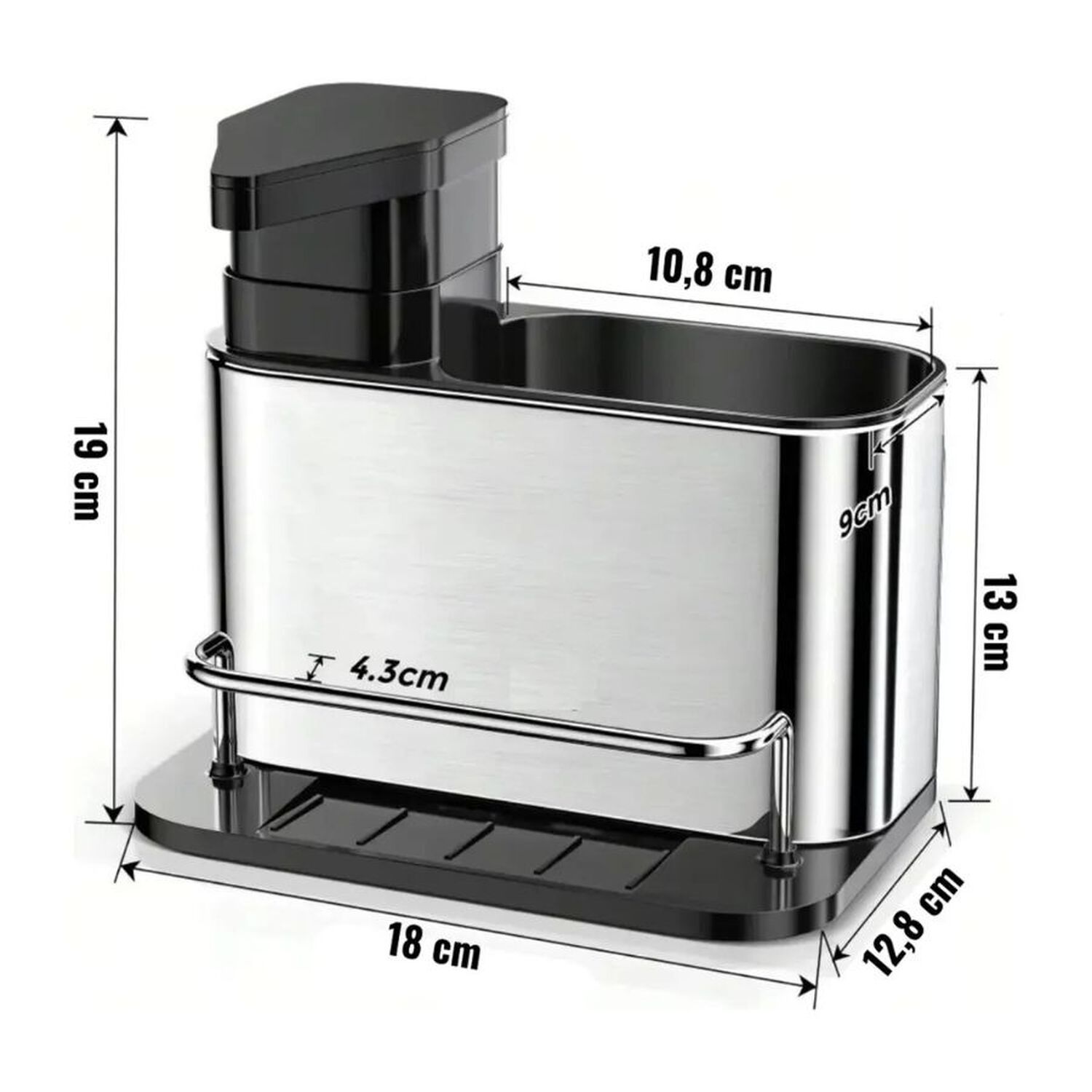 Organizador De Cocina Acero Inoxidable Dispensador Jab&oacute;n image number 3.0