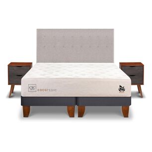 Cama Europea Cic Cocopedic / King / Base Dividida + Set De Maderas