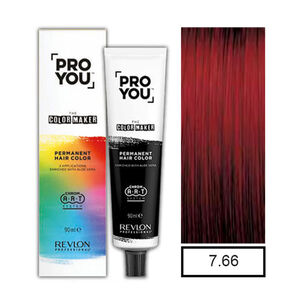 Pro You Color Maker Tintura Permanente Rubio Medio Rojo Intenso 7.66 90ml+oxidante