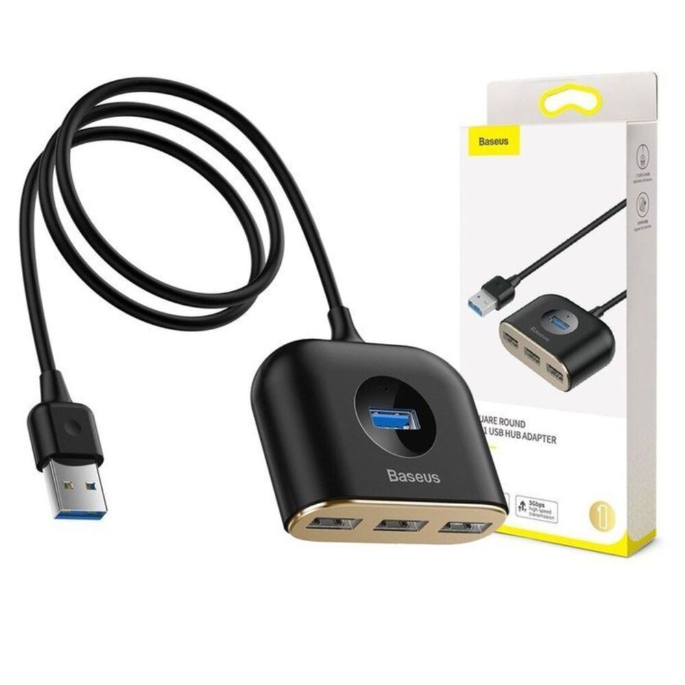 Adaptador Hub 4 En 1 Usb 3.0 2.0 5gbs Baseus Negro image number 0.0
