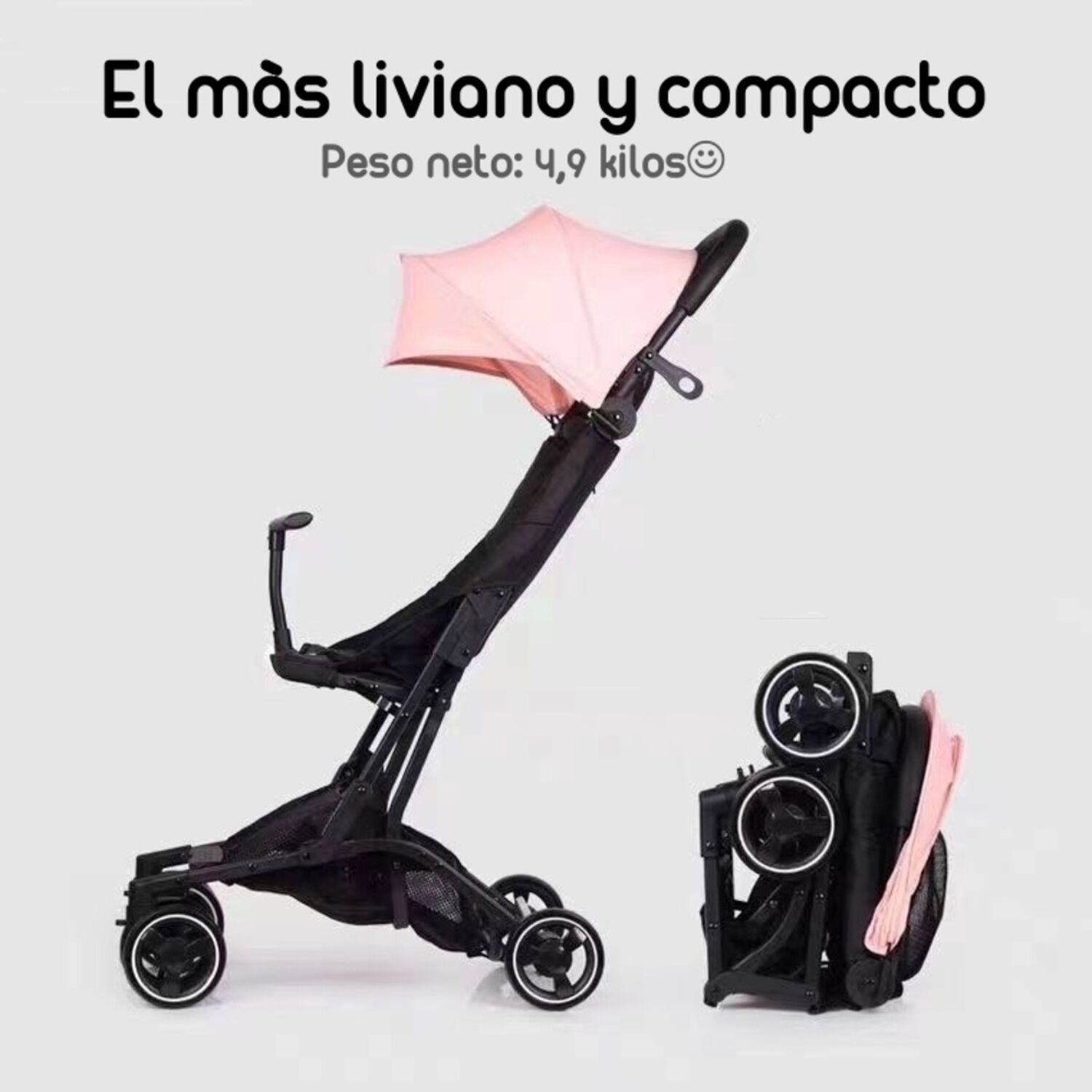 Coche De Paseo Premium &Uacute;ltra Compacto Lubabycas Rosado image number 4.0