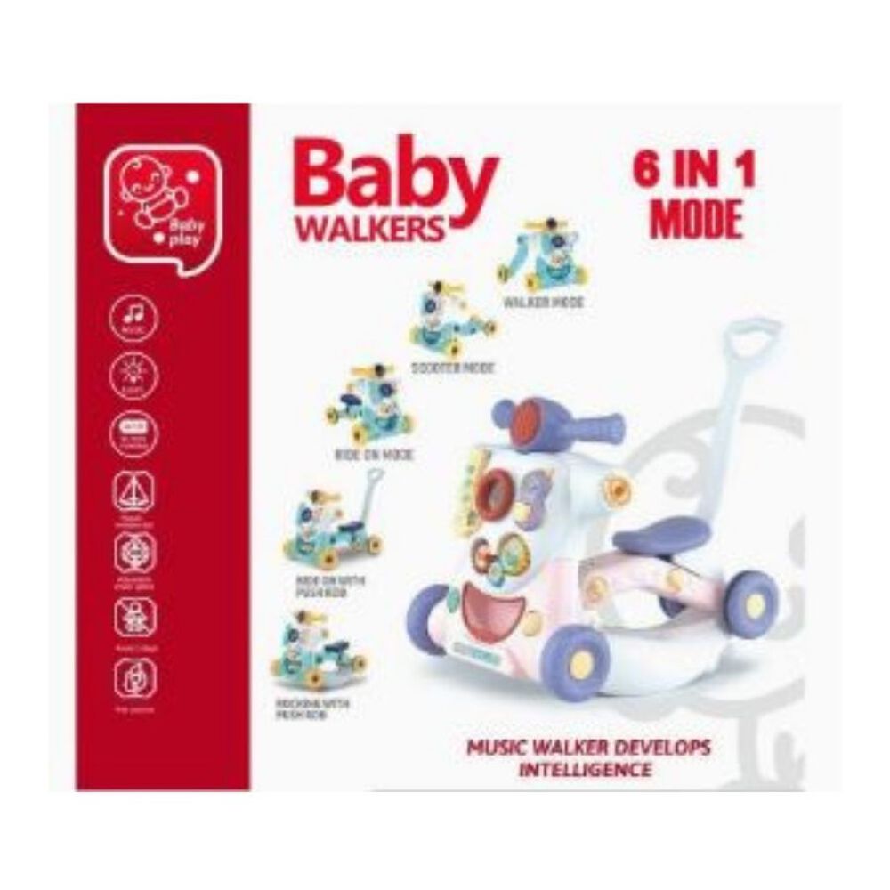 Andador Multifuncional 6 En 1 Juguete Musical Educativo Infantil Rosa image number 5.0