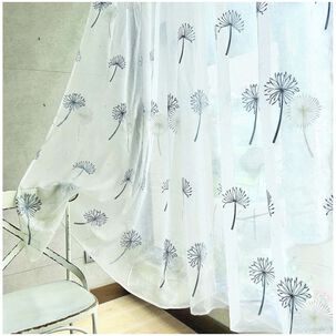 Set De 02 Visillos Bordados Con Argollas 140x230 Cm Mod04