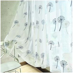 Set De 02 Visillos Bordados Con Argollas 140x230 Cm Mod04