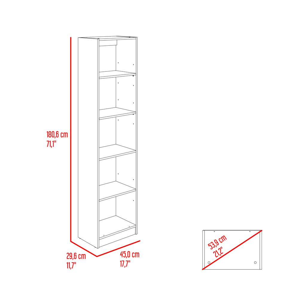 Estante Organizador 5 Niveles Negro Y Cafe 180,6x45x29,9 Cm image number 5.0