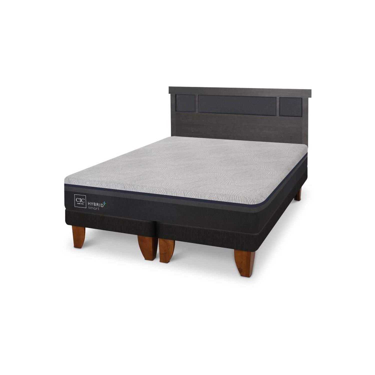 Cama Europea Cic Hybrid Plus / 2 Plazas / Base Dividida + Respaldo image number 1.0