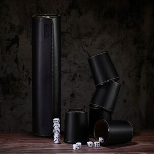 Set De 5 Cachos Cuero Pu Dados