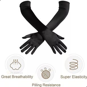 Guantes Largos Elegantes Dama Elegante De Satin