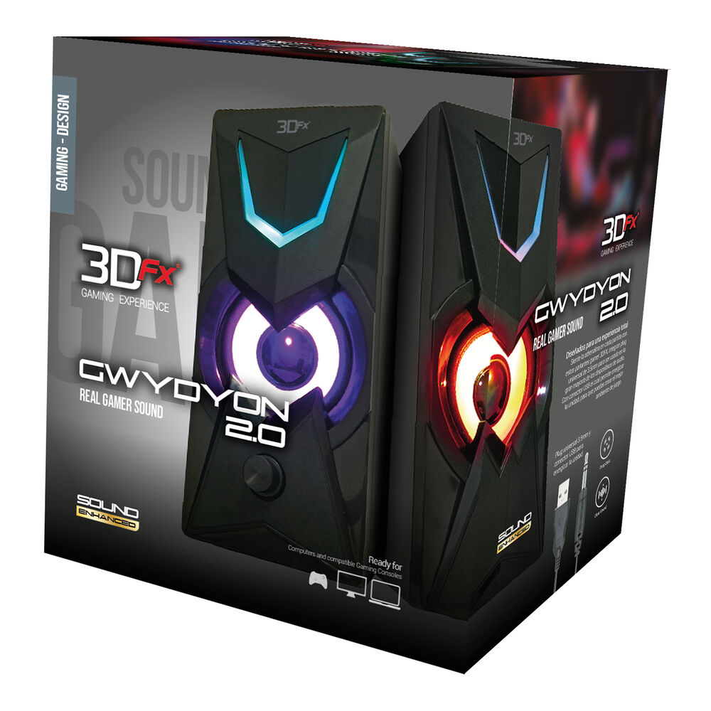 Parlantes Gamer 3dfx Full Rgb Deep Bass Usb 2.0 / Aux 3.5mm image number 5.0