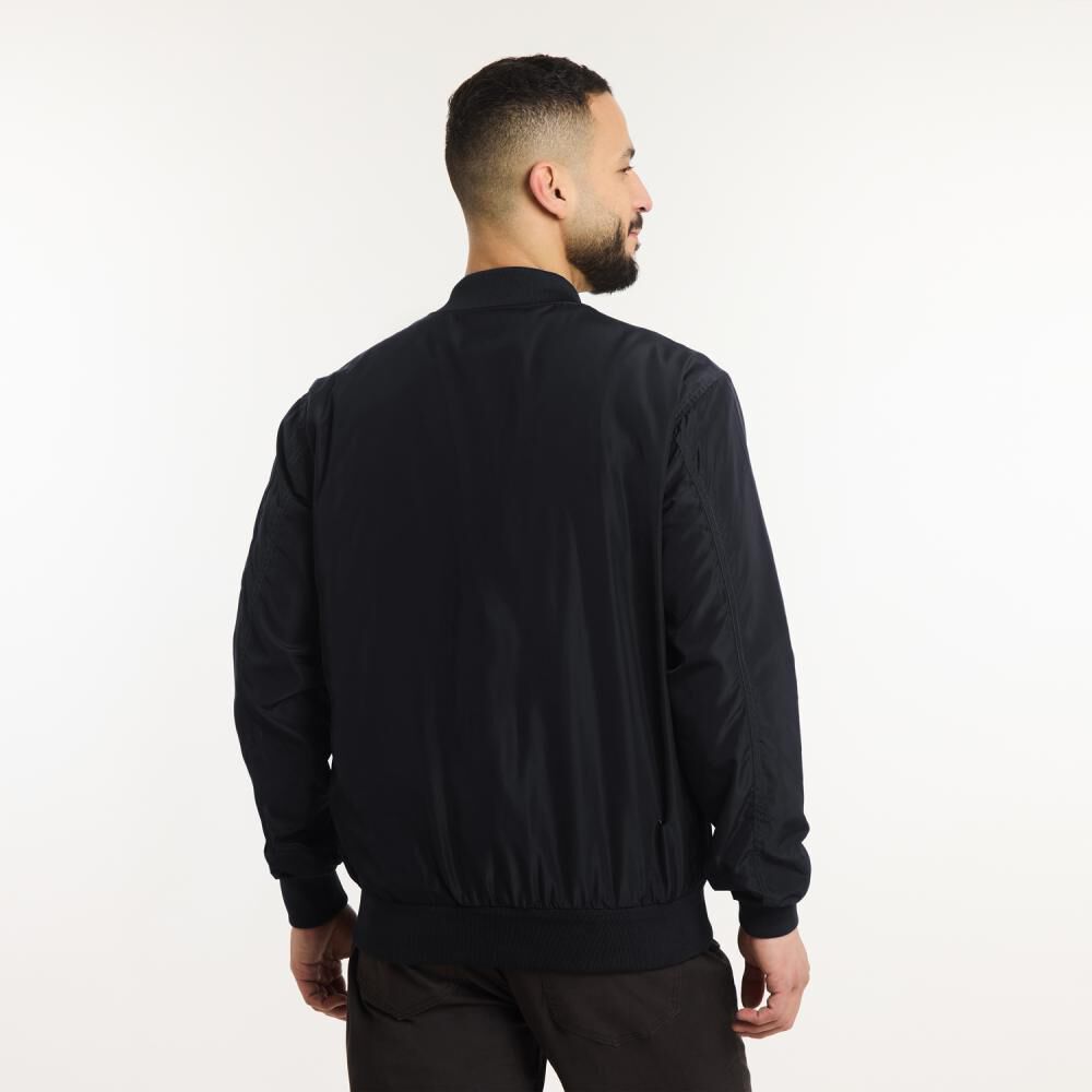 Chaqueta Bomber Slim Cuello Redondo Hombre Az Black image number 2.0