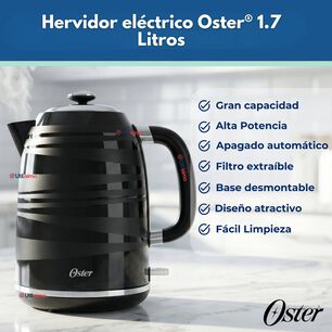 Hervidor El&eacute;ctrico Oster 1,7 Lt Bvstkt4177b Versi&oacute;n 2026