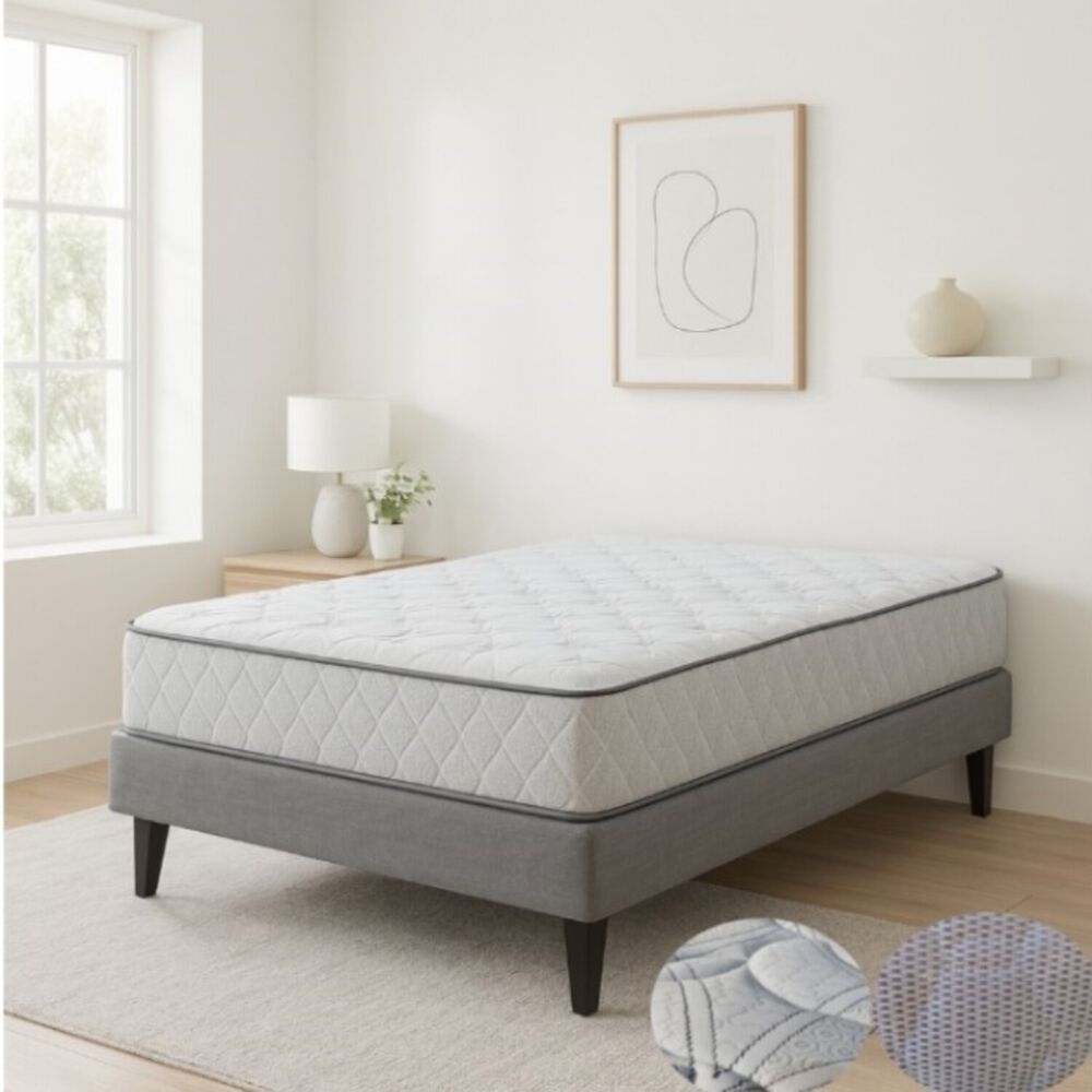 Colchon Hipnos 1.0 Plaza Resorte Bonell Altura 25 Cm Gris /blanco image number 0.0