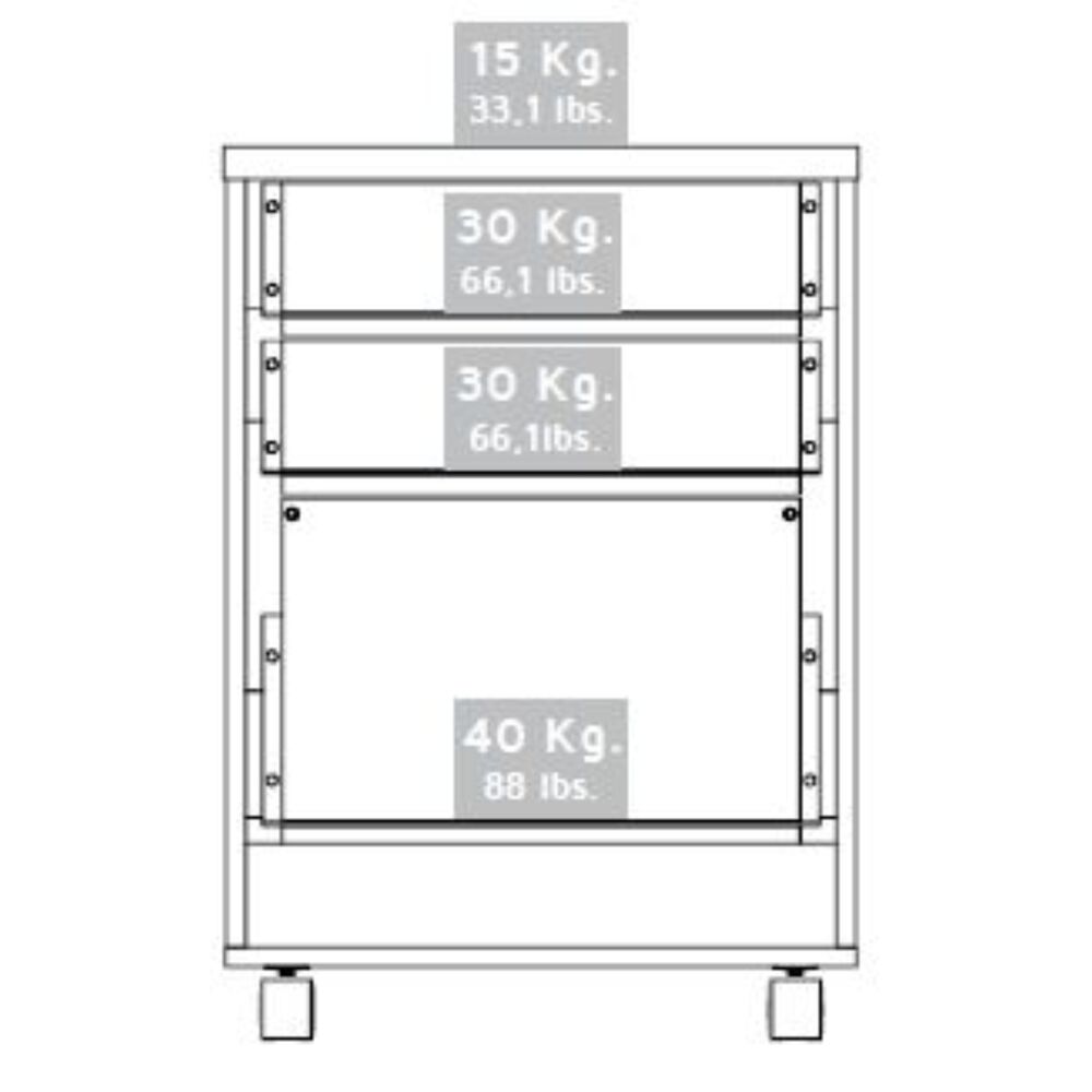 Cajonera Con Ruedas Fm-003n Negro Y Caf&eacute; Oscuro image number 9.0