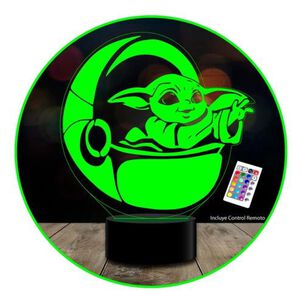 Lampara 3d Manda 2 Baby Yoda C/remoto 16 Color