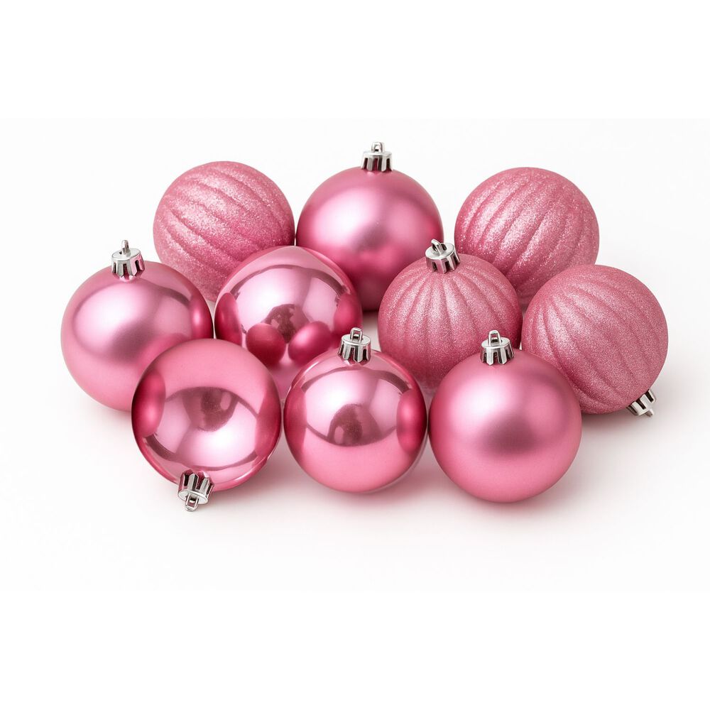 10 Bambalinas Esfera Navideña 6cm Oro Rosa Adorno Decoración image number 0.0