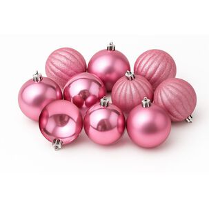 10 Bambalinas Esfera Navideña 6cm Oro Rosa Adorno Decoración