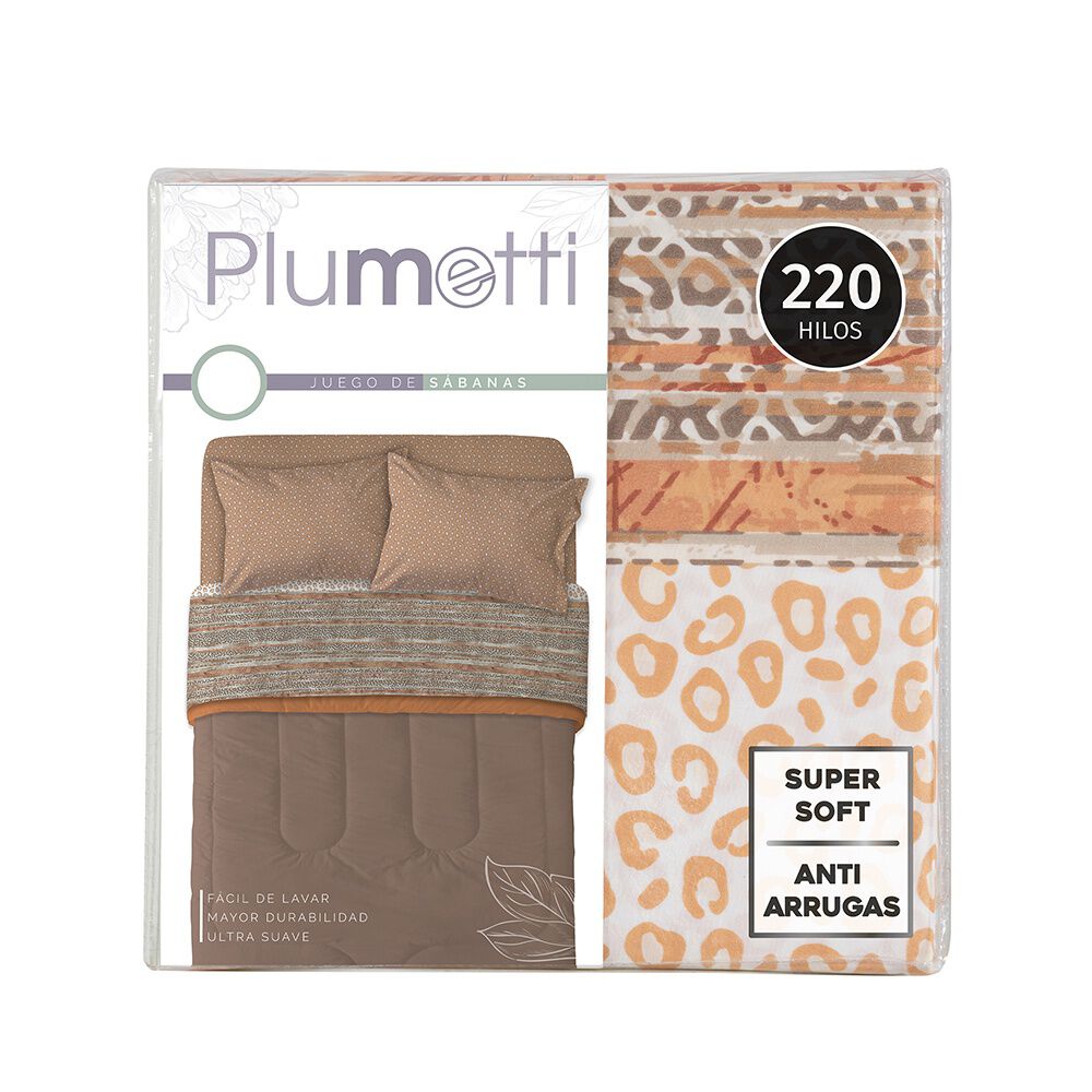 Sabana Estampada Plumetti 2 P Tamarindo image number 4.0
