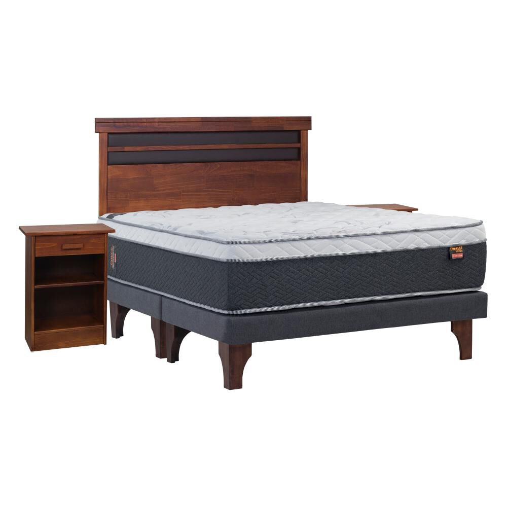 Cama Europea Celta Everest / King / Base Dividida + Set De Maderas image number 0.0