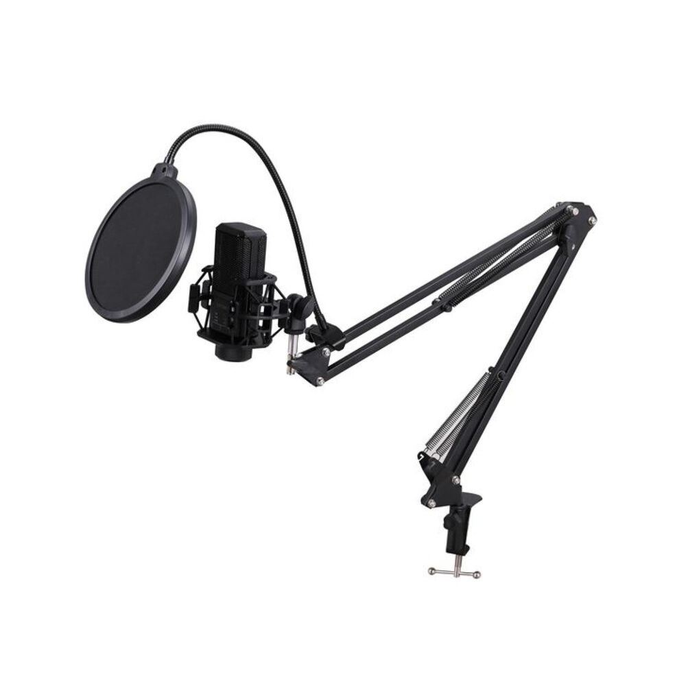Kit Grabacion Microfono Negro Antipop Atril Metalico image number 0.0