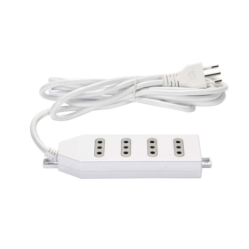 Alargador Zapatilla 4 Posiciones 3 Metros Blanco Macrotel image number 0.0